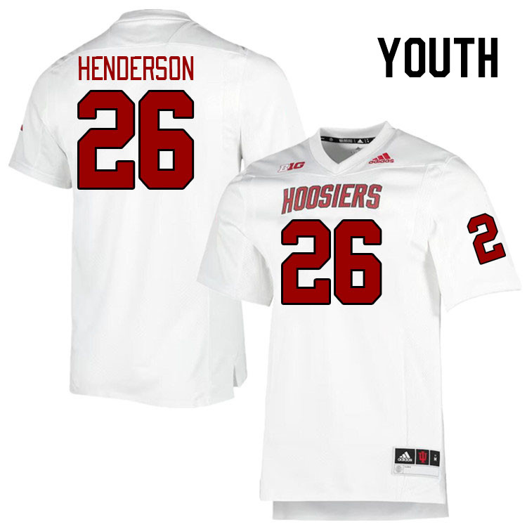 Youth #26 Josh Henderson Indiana Hoosiers College Football Jerseys Stitched-Retro